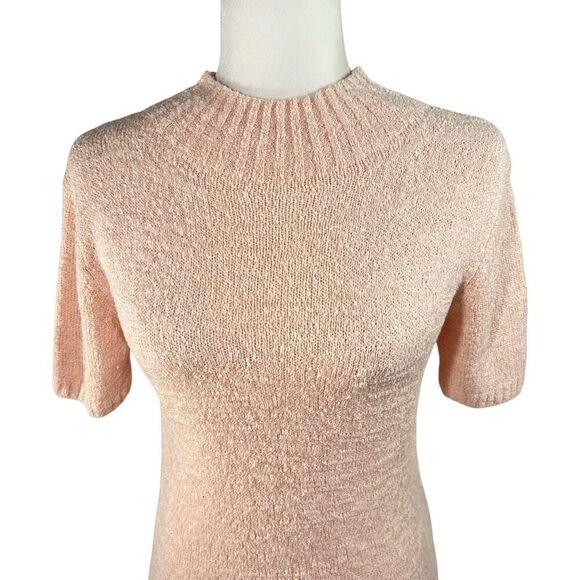 Lanvin Collection Luxury Silk Blend Short Sleeve Boucle Knit Sweater Small 6-8 P - Picture 13 of 13
